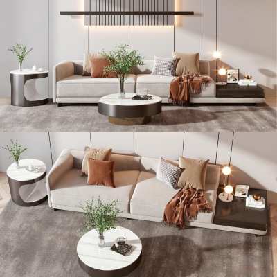 现代沙发茶几组合3D模型下载